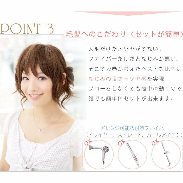 坂巻哲也プロデュース ヘアコサージュ前髪ウィッグ サイド有り ダーク